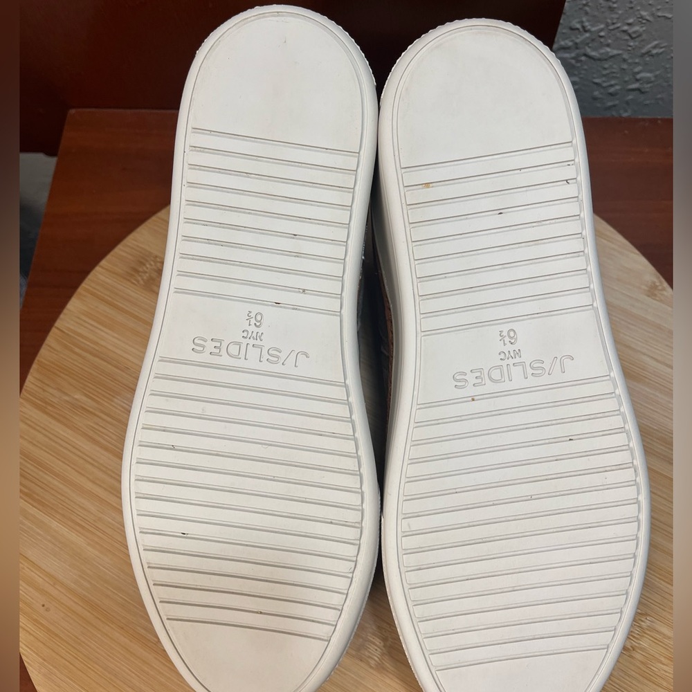 🔥 LIKE NEW J/SLIDES MIKA BRONZE BRUSH SEUDE PLATFORM SNEAKERS WOMENS SIZE 6.5 - Picture 7 of 9